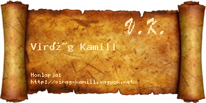 Virág Kamill névjegykártya