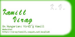 kamill virag business card